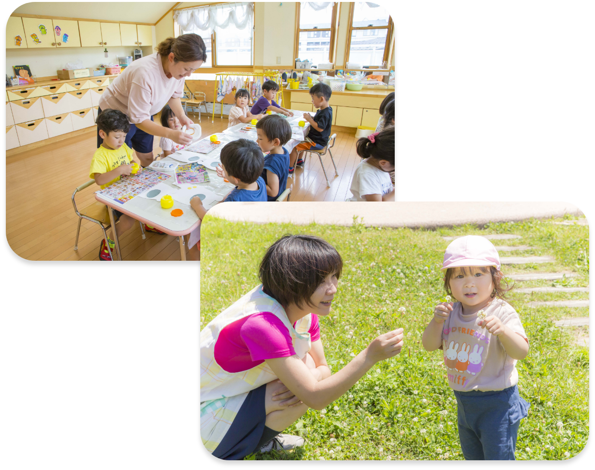 園内の先生の様子